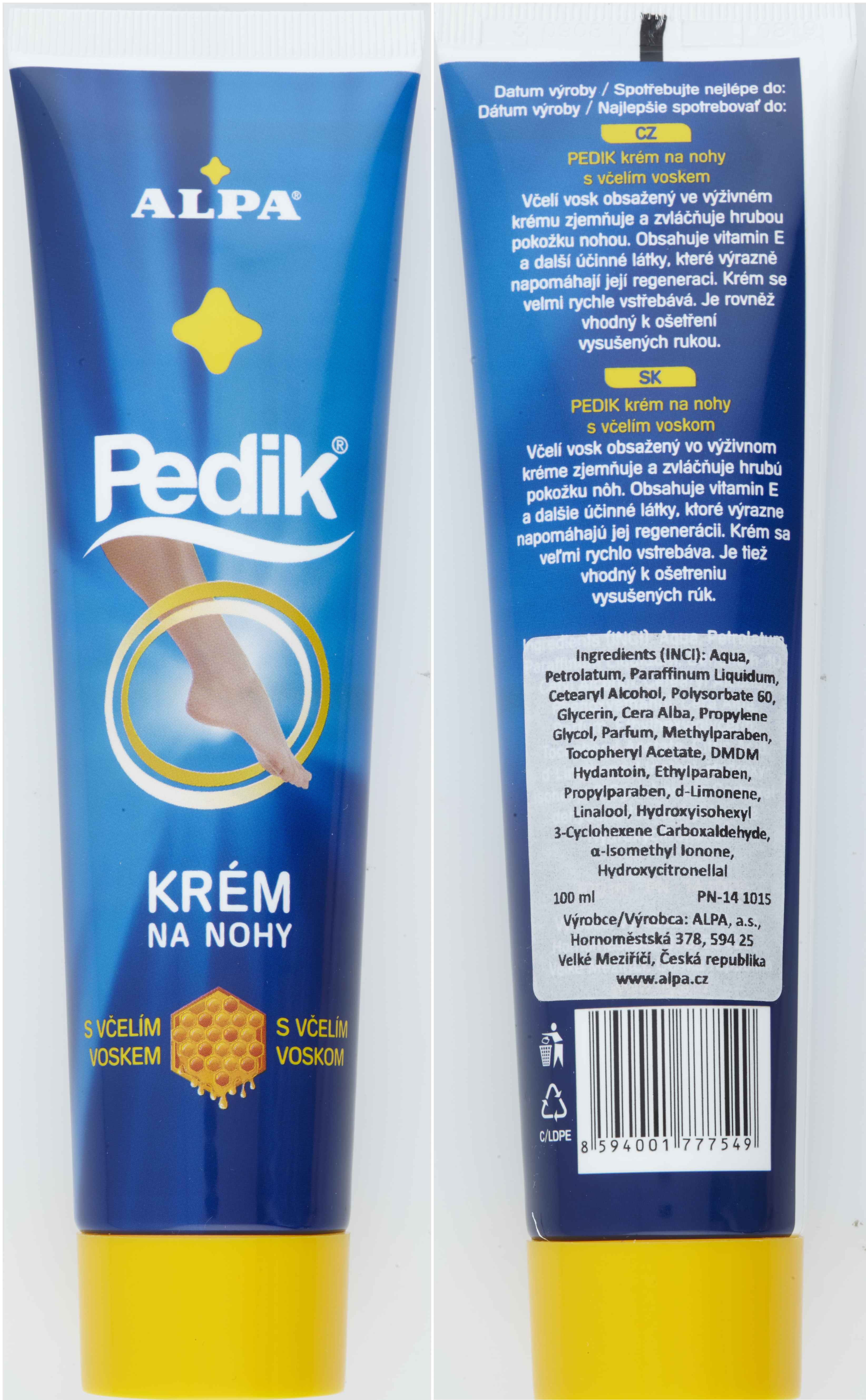 Teta drogerie Alpa Pedik Krém na nohy s včelím voskem 100ml