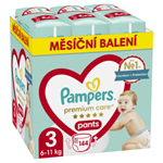 Plenkové Kalhotky Pampers Premium Care Velikost  3, 144 Plenky, 6kg-11kg