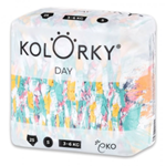 KOLORKY DAY jednorázové eko plenky štětce - S (3-6 kg), 25 ks. Pro slevu 10% při koupi 2 kusů zadejte v košíku EAN: 9985910007442