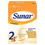 Sunar Complex 2 pokračovací mléčná kojenecká výživa v prášku 2 x 300g (600g)