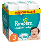 Pampers Active Baby 3, 208 Plenky, 6kg - 10kg