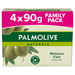 Palmolive Naturals tuhé mýdlo s výtažky z mléka a oliv 4x90g - family pack 