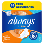 Always Ultra Den Hygienické Vložky Normal (Velikost 1) Křidélka 56 ks