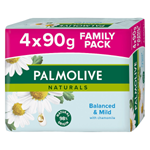 Palmolive Naturals tuhé mýdlo s výtažky heřmánku 4x90g - family pack