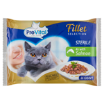 PreVital Kompletní krmivo pro dospělé sterilizované kočky s lososem v omáčce 4 x 85g
