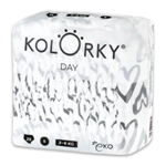 KOLORKY DAY jednorázové eko plenky srdce - S (3-6 kg) , 25 ks . Pro slevu 10% při koupi 2 kusů zadejte v košíku EAN: 9985910007442
