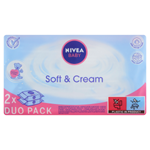 Nivea Baby Soft & Cream Ubrousky 2 x 63 ks