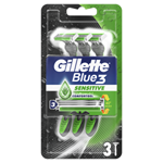 Gillette Blue3 Sensitive Pánské Pohotové Holítko, 3 ks