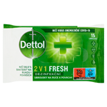 Dettol Fresh 2 v 1 dezinfekční ubrousky na ruce a povrchy 15 ks