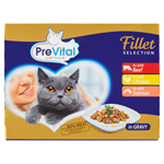 PreVital Fillet selection Kompletní krmivo pro dospělé kočky v omáčce 12 x 85g