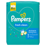 Pampers Fresh Clean Baby Dětské Čisticí Ubrousky 4 Balení = 320 Čisticích Ubrousků