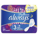 Always Platinum Night (Velikost 3) Hygienické Vložky S Křidélky 6 ks