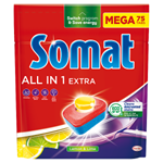 Somat All in 1 Extra Lemon & Lime tablety do automatické myčky na nádobí 75 ks 1245g