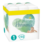 Pampers Harmonie Velikost 1, 102 Plenky, 2kg-5kg