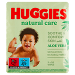 Huggies Natural Care dětské utěrky 3 x 56 ks