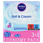 Nivea Baby Soft & Cream Ubrousky 4 x 63 ks