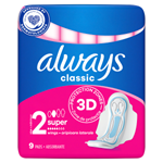 Always Classic Long Hygienické Vložky (Velikost 2) S Křidélky 9ks