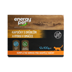 Energy Pet Kapsičky pro kočky s drůbežím a rybou v omáčce 12x100g