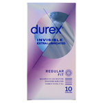 Durex Invisible Extra Lubricated Regular Fit kondomy 10 ks