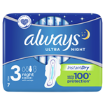 Always Ultra Night (Velikost 3) Hygienické Vložky S Křidélky 7 ks