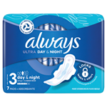 Always Ultra  Hygienické Vložky Den a noc (Velikost 3) Křidélka 7 ks