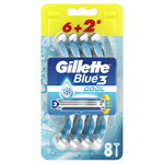 Gillette Blue3 Cool Pánské Pohotové Holítko, 6+2 ks