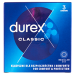 Durex Classic Regular Fit kondomy 3 ks