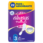 Always Platinum Day & Night Hygienické Vložky S Křidélky 22 ks