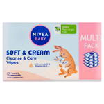 Nivea Baby Soft & Cream Čisticí a pečující ubrousky 4 x 57 ks