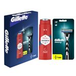 Dárková Sada: Gillette Mach3 Pánský Holicí Strojek, Old Spice Whitewater 3 v 1 Sprchový Gel, 250 ml