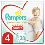Plenkové Kalhotky Pampers Premium Care Velikost 4, 38 Kusů, 9kg-15kg