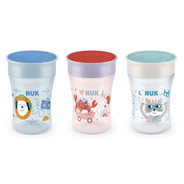 NUK hrnek Magic Cup s víčkem 230 ml, Mix variant 1ks