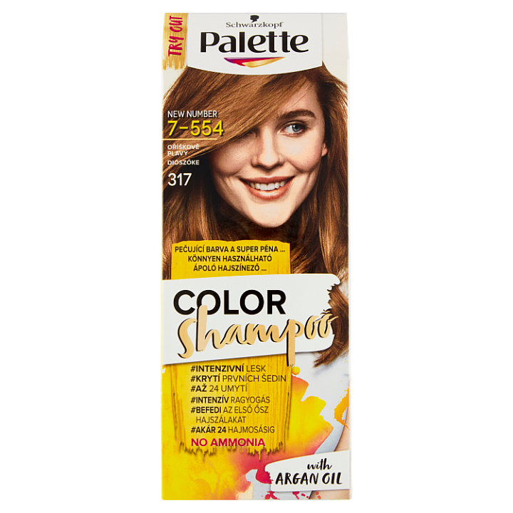 E-shop Schwarzkopf Palette Color Shampoo barva na vlasy Oříškově Plavý 7-554 (317)