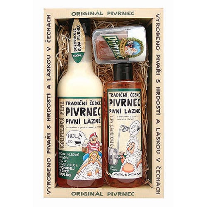 Kosmetická sada Pivrnec – gel 250ml, pěna 500ml a mýdlo 70g
