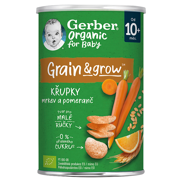 E-shop GERBER Organic křupky s mrkví a pomerančem 35g
