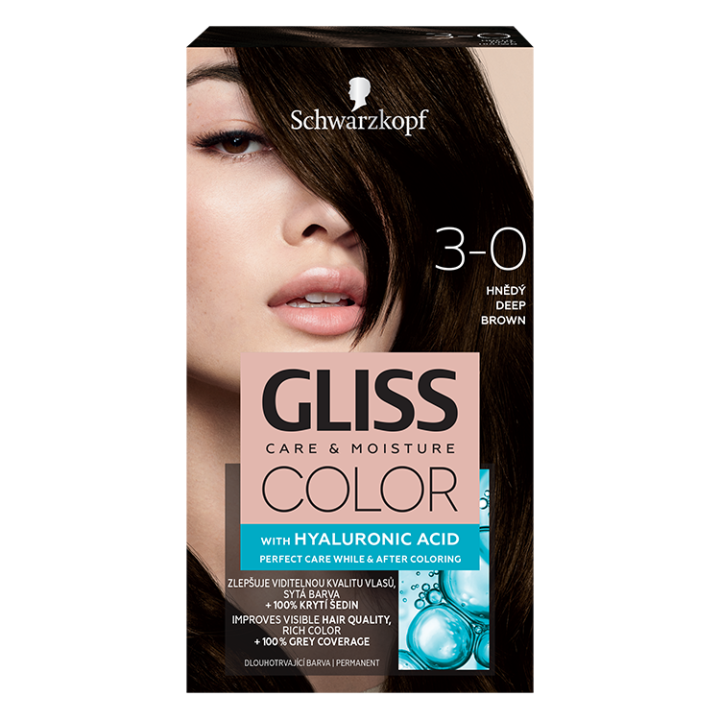 E-shop Schwarzkopf Gliss Color barva na vlasy Hnědý 3-0