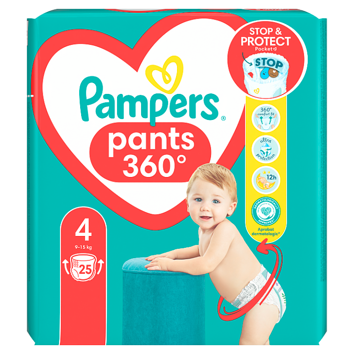 Pampers Pants Plenkové Kalhotky Velikost 4, 25 Kusů, 9kg-15kg