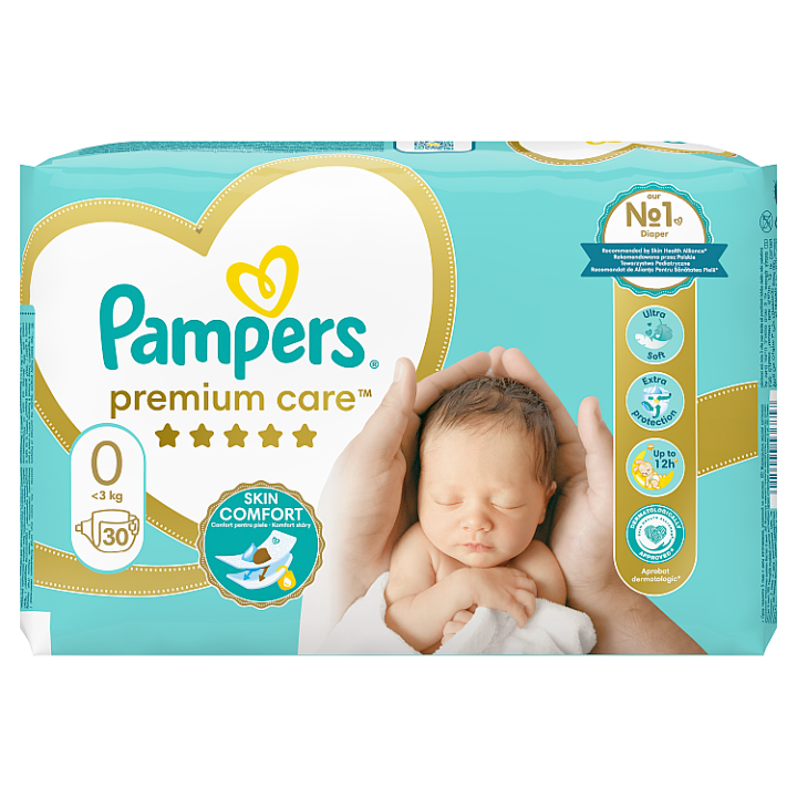 Pampers Premium Care Size 0 jednorázové pleny < 3kg 30 ks