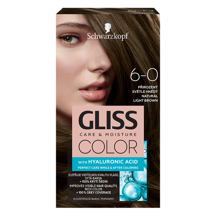 E-shop Schwarzkopf Gliss Color barva na vlasy Přirozený Světle Hnědý 6-0