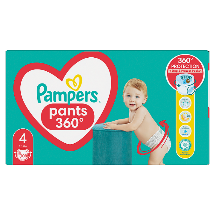 Pampers Pants Mega Box Plenkové kalhotky vel. 4 (108 ks)