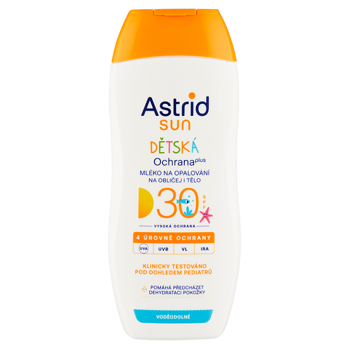 E-shop Astrid Sun Dětská ochrana plus mléko na opalování na obličej i tělo SPF 30 200ml