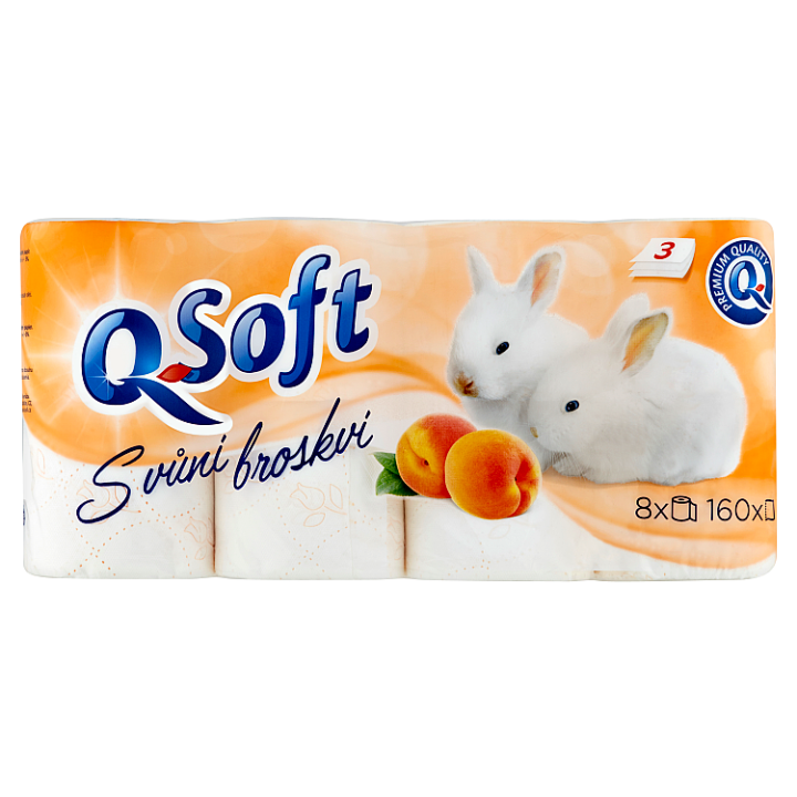 E-shop Q-Soft Toaletní papír s vůní broskví 3-vrstvý 8 ks
