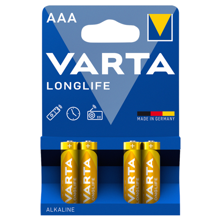 E-shop VARTA Longlife AAA alkalické baterie 4 ks