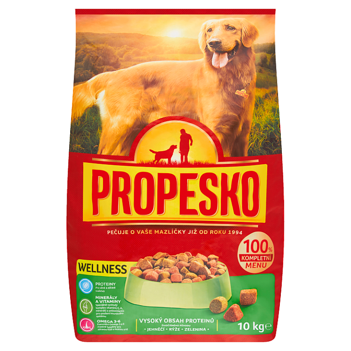 E-shop Propesko Wellness S jehněčím, s rýží a zeleninou kompletní krmivo pro dospělé psy 10kg