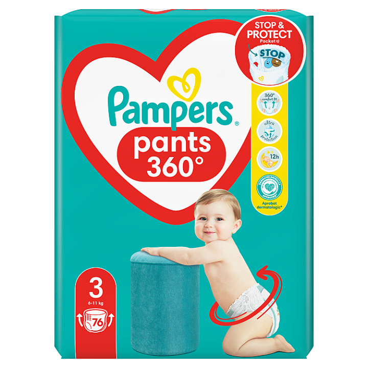 PAMPERS Active Baby Pants Kalhotkové pleny vel. 3 (76 ks plen) 6-11 kg