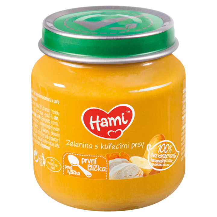 E-shop Hami masozeleninový příkrm Zelenina s kuřecími prsy první lžička 125g