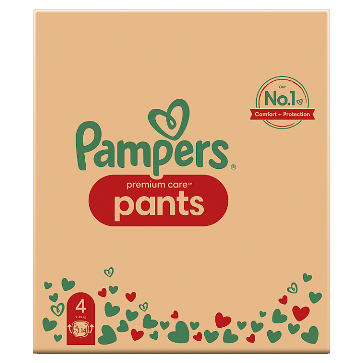 PAMPERS  Premium Care vel. 4 plenkové kalhotky 9-15 kg 114 ks