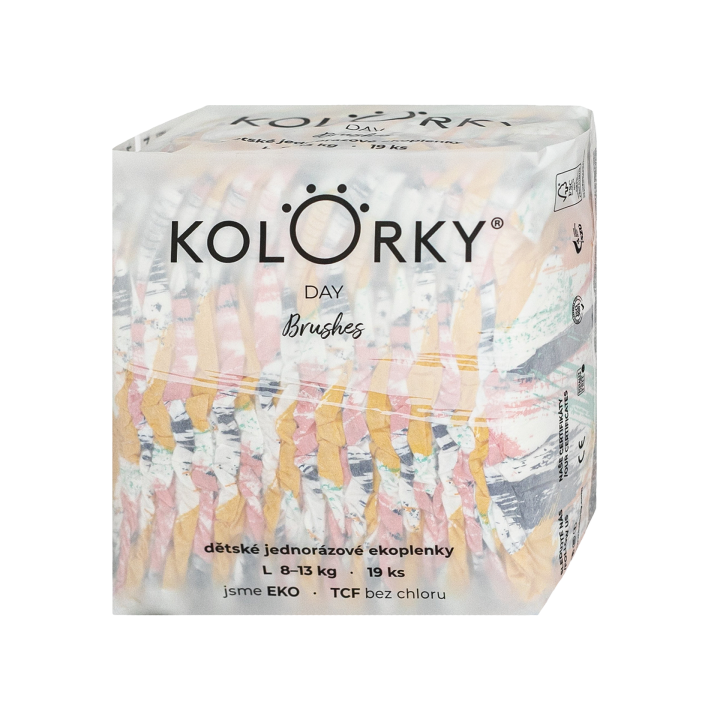 Kolorky Day Brushes jednorázové EKO pleny velikost S 8-13 Kg 19 ks