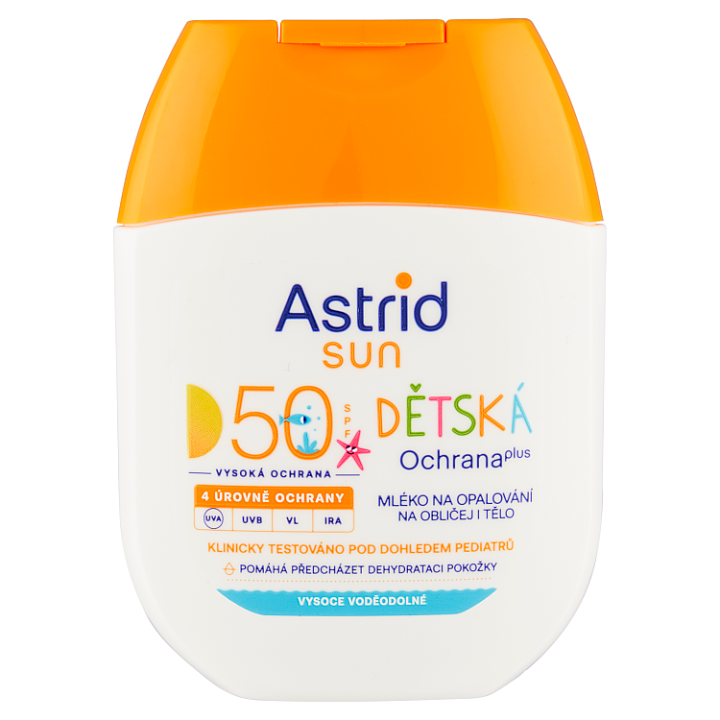 E-shop Astrid Sun Dětská ochrana plus mléko na opalování na obličej i tělo SPF 50 60ml