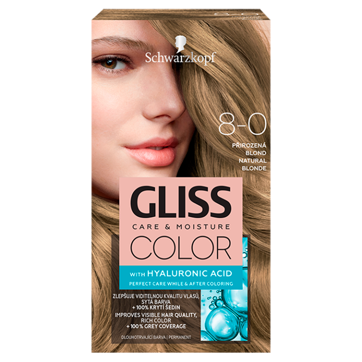E-shop Schwarzkopf Gliss Color barva na vlasy Přirozená Blond 8-0
